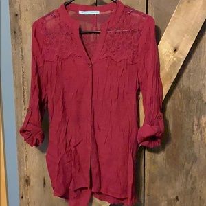 Maroon Maurice’s button up blouse